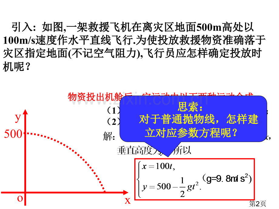 三-、抛物线的参数方程省名师优质课赛课获奖课件市赛课一等奖课件.ppt_第2页