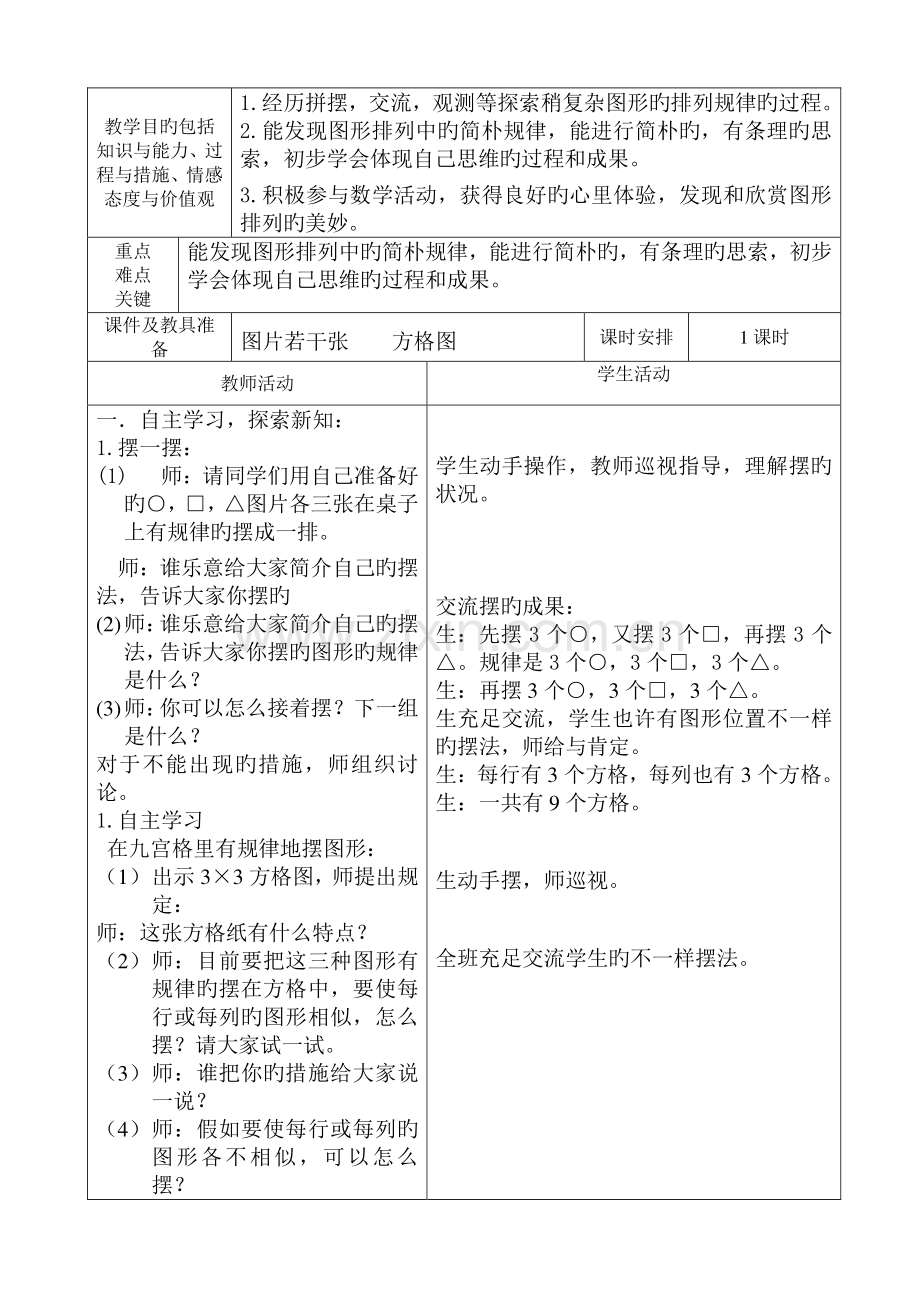 2023年冀教版二年级数学下册教案表格式全册.doc_第3页