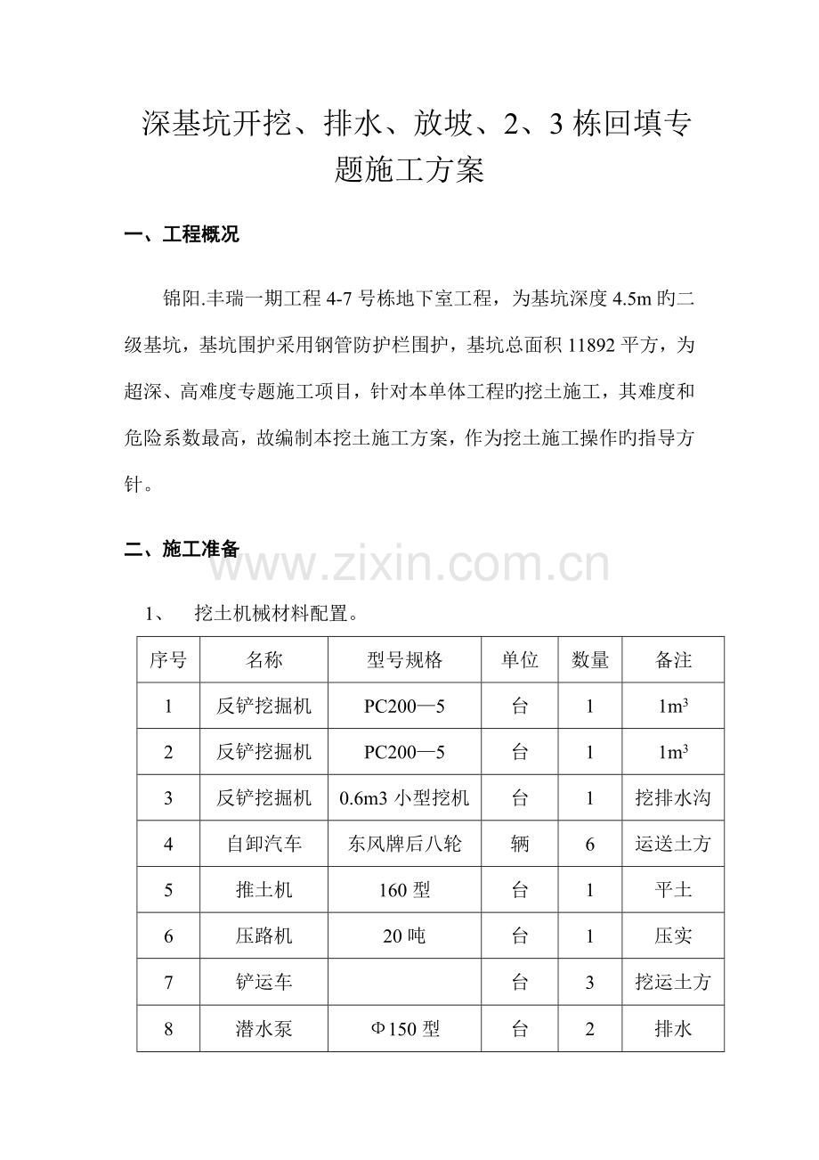 深基坑开挖排水放坡专项施工方案.doc_第1页