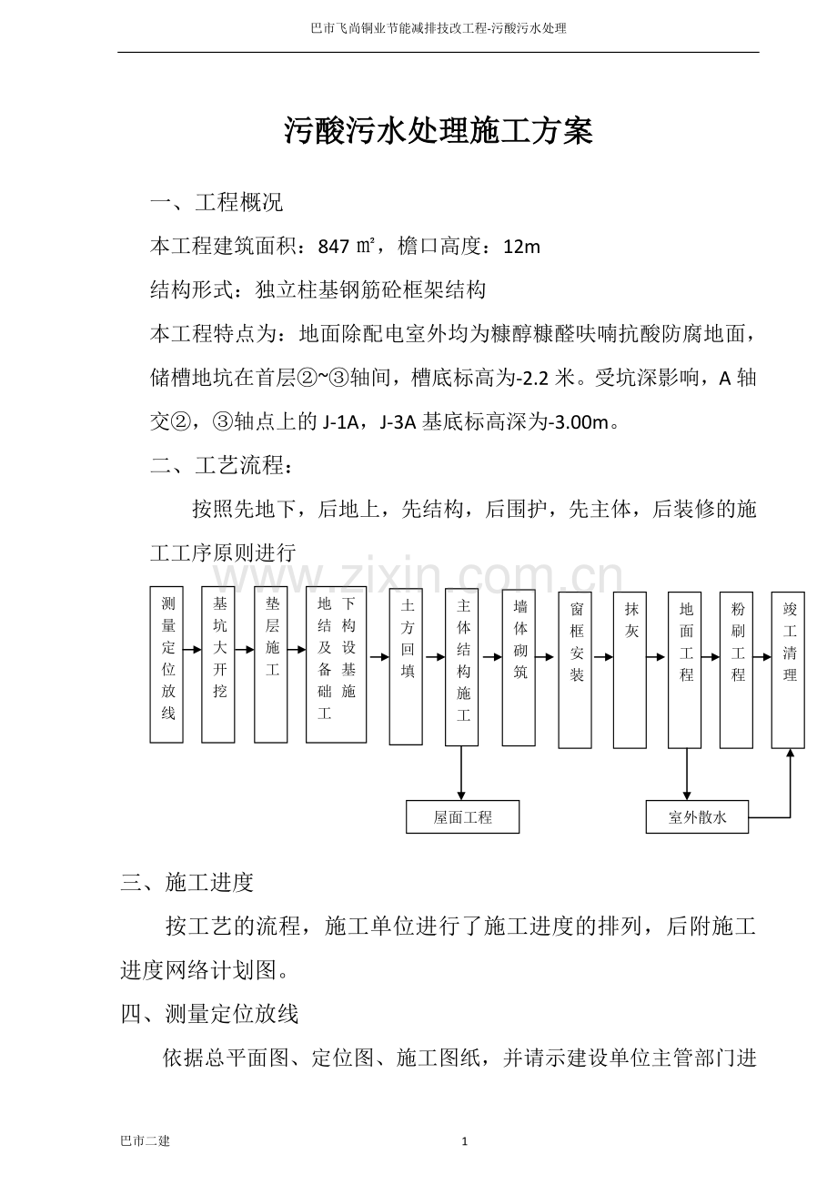 污酸污水处理施工方案.docx_第1页