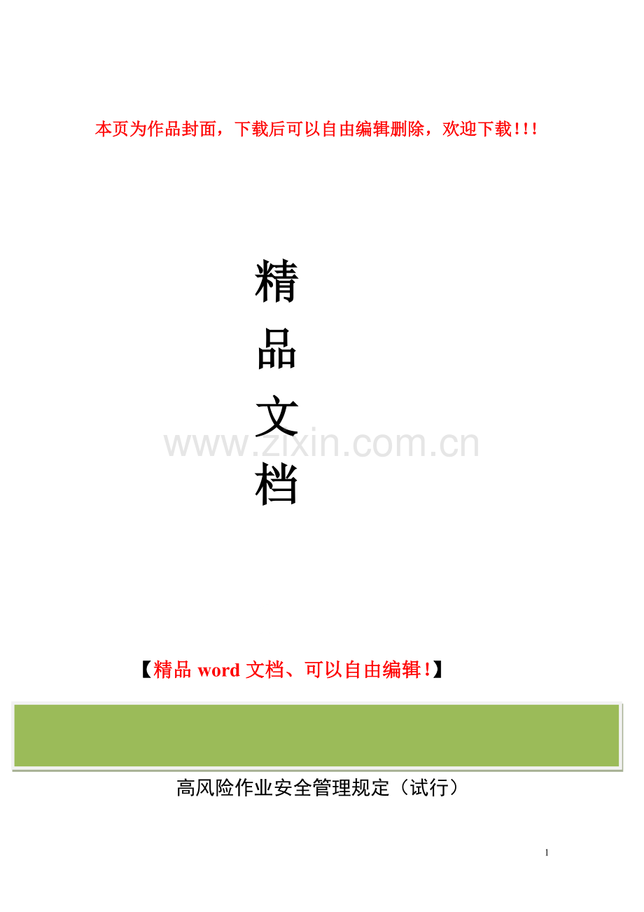 重点井、重点施工、重点工序、高风险作业安全管理规定(试行).doc_第1页