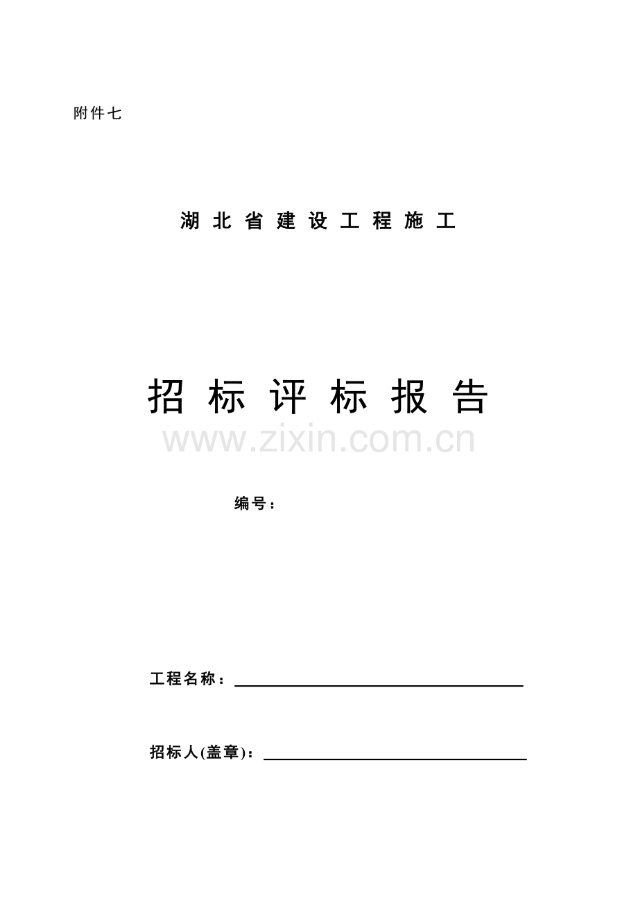 湖北省建设工程招标评标报告.doc_第1页