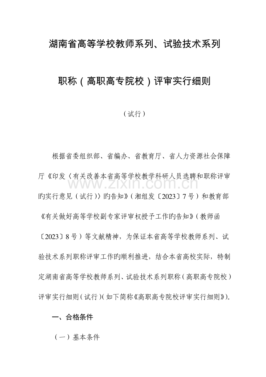 高等学校教师系列实验技术系列职称评审实施细则DOC.doc_第1页