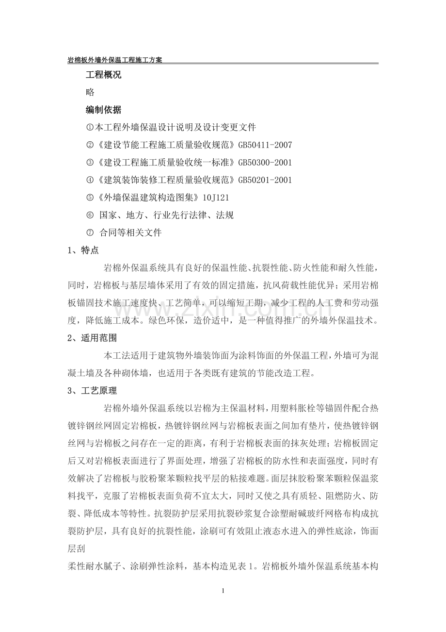 岩棉外墙保温施工方案.doc_第1页