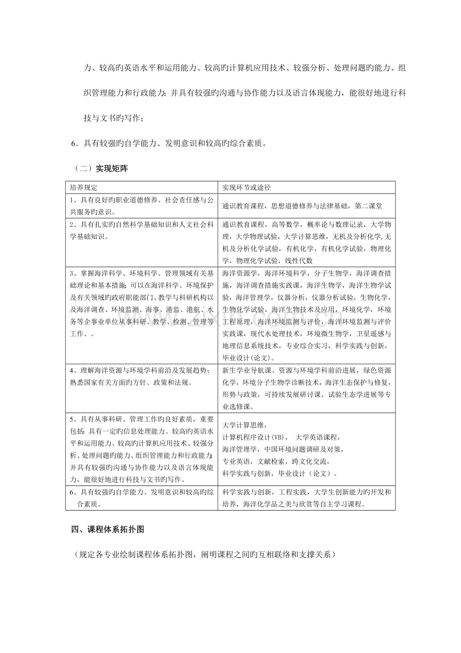 海洋资源与环境专业人才培养方案.doc_第2页