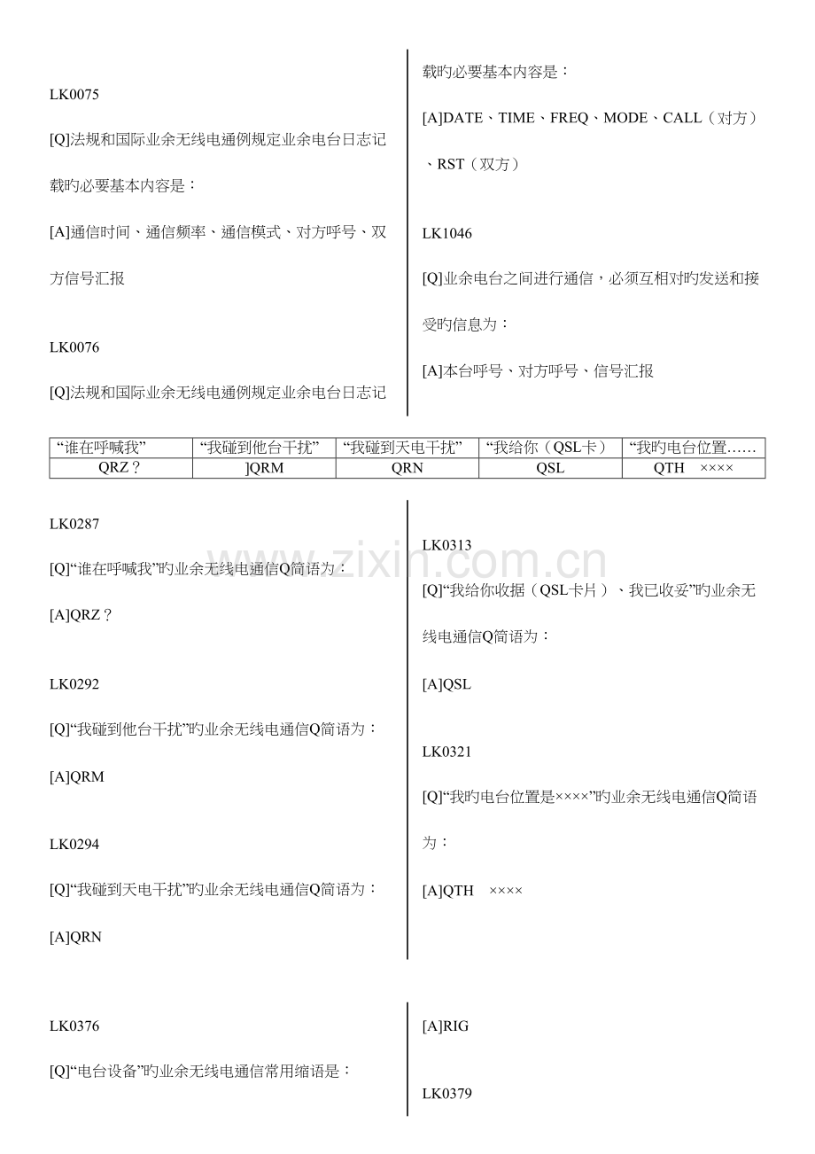 2023年A类业余无线电台操作技术能力验证试题库易错题.docx_第3页