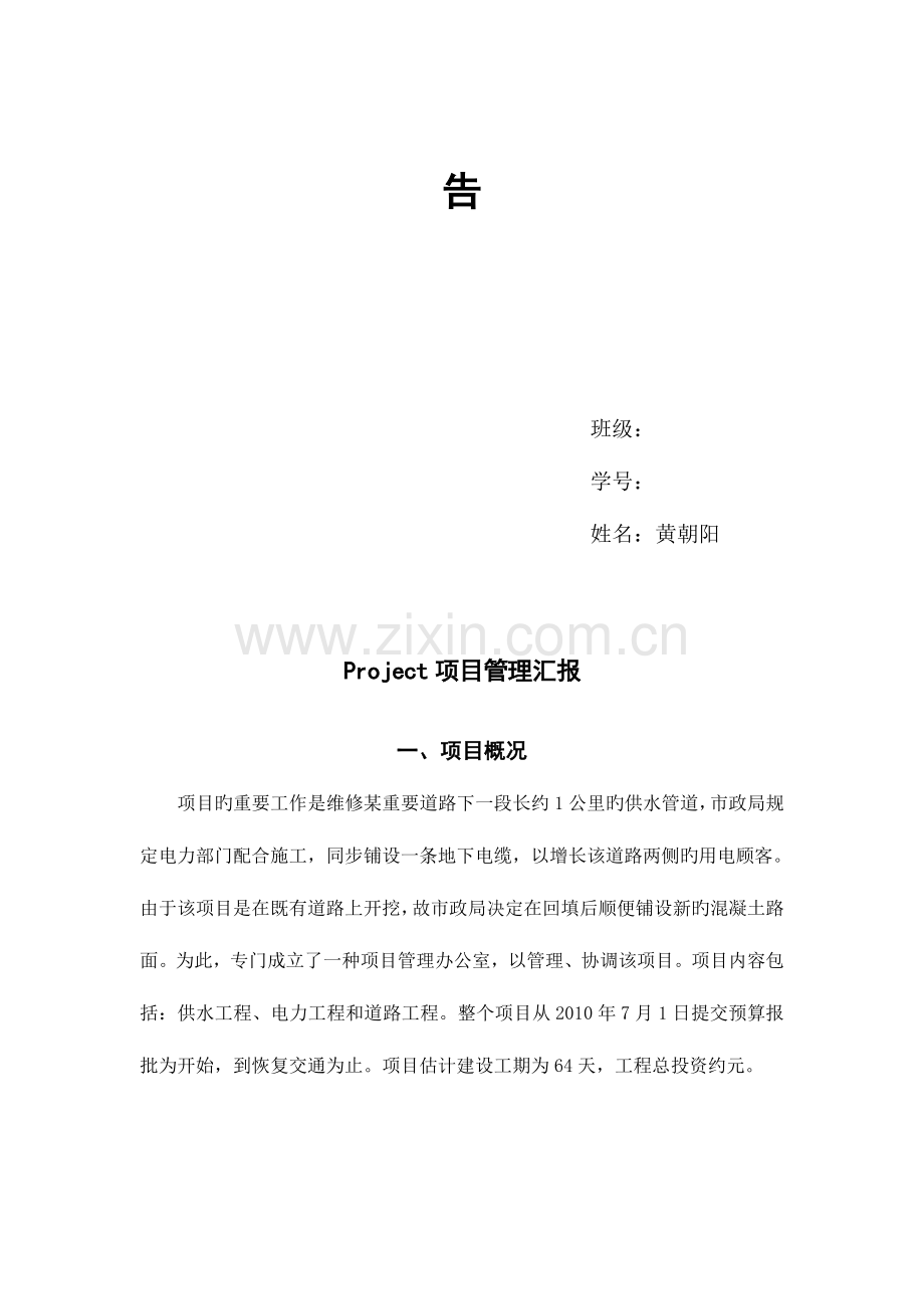 PROJECT项目管理报告.doc_第2页