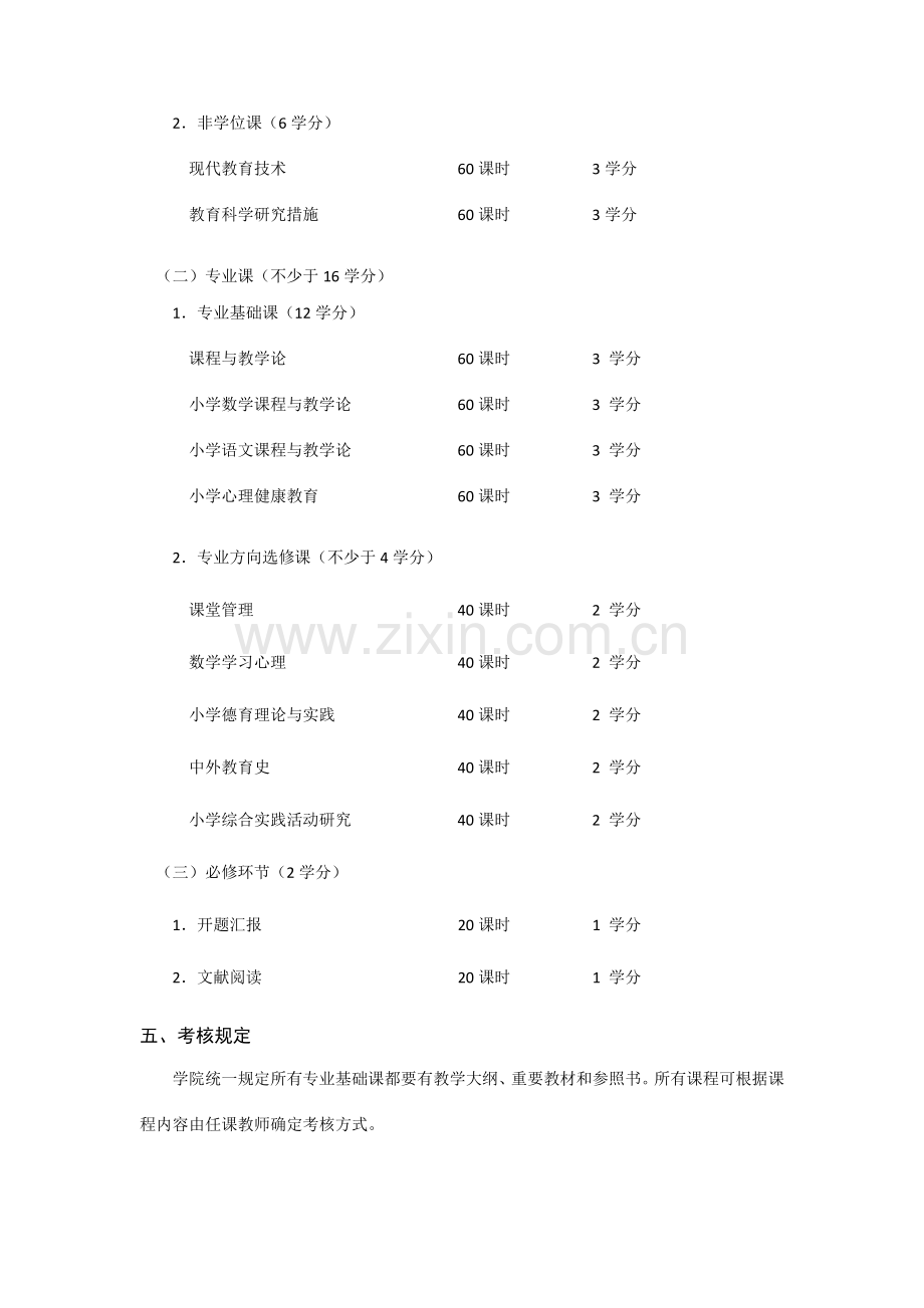 教育硕士专业学位小学教育的研究生培养方案.doc_第2页