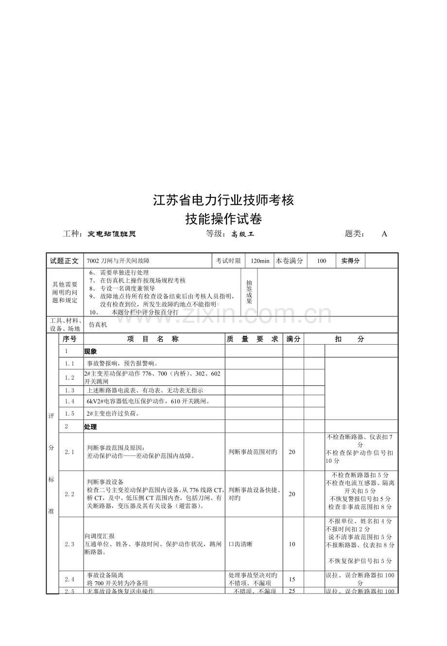 2023年江苏省电力行业技师考评技能操作试题.doc_第3页