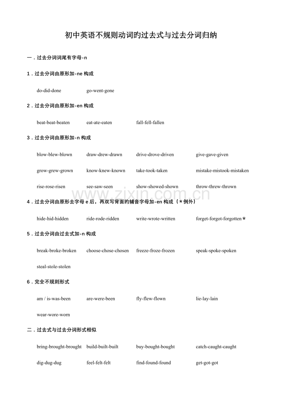 2023年英语最常用不规则动词的过去式与过去分词归纳.doc_第2页