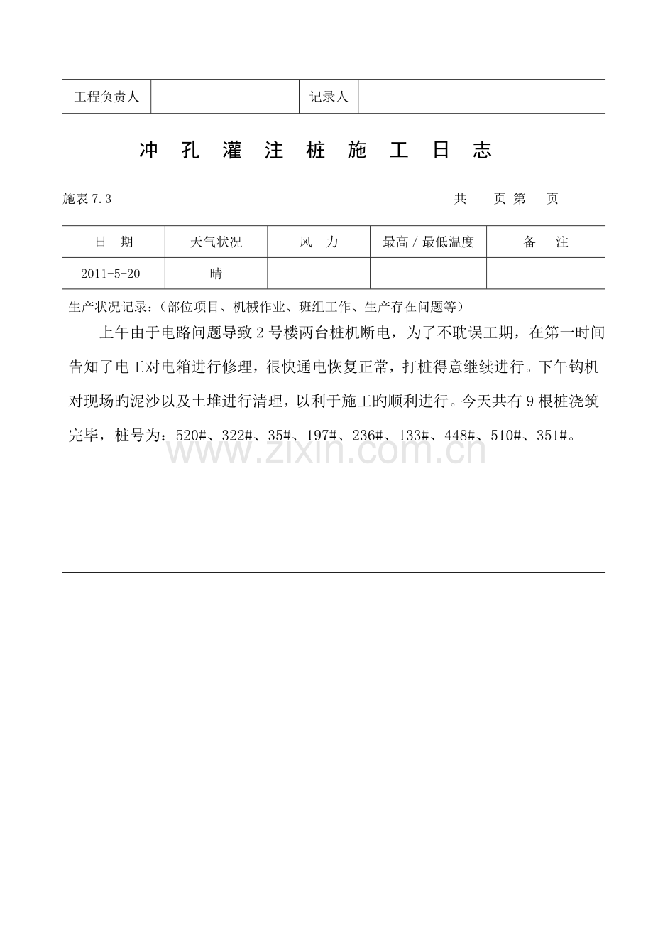 冲孔灌注桩施工日志.doc_第2页