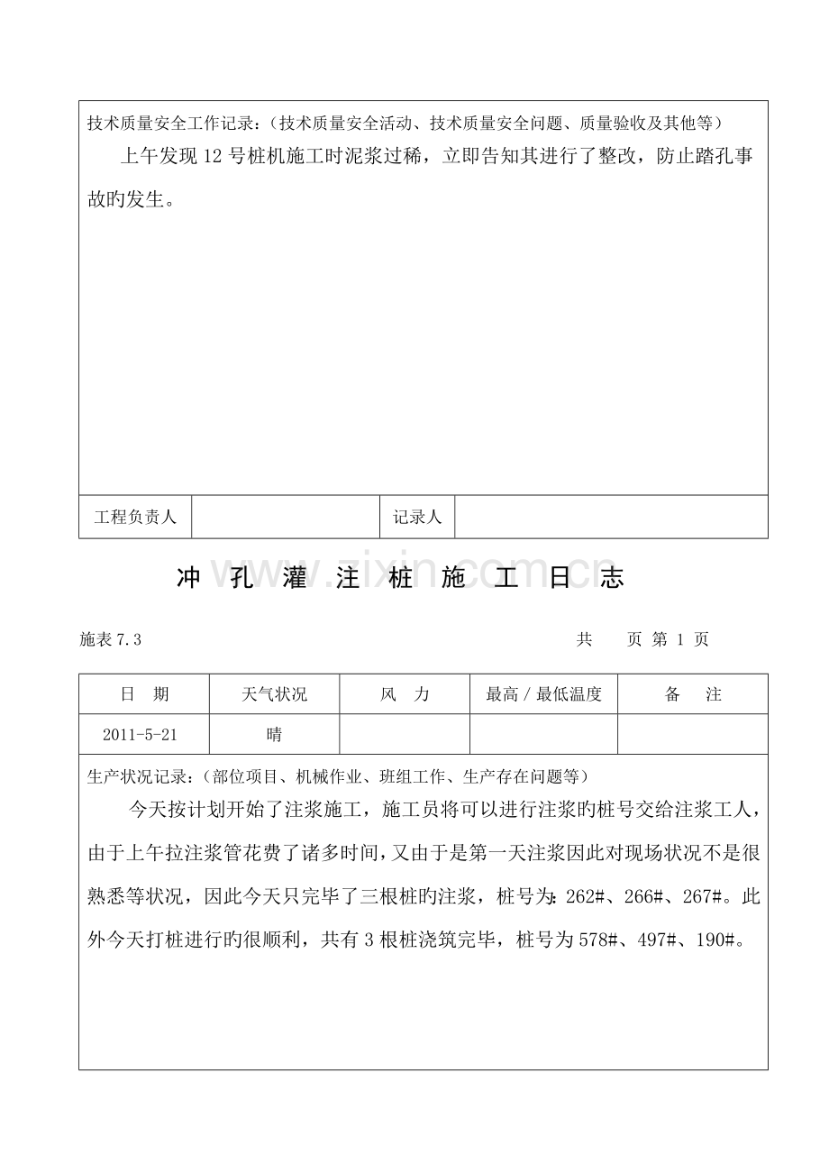 冲孔灌注桩施工日志.doc_第3页