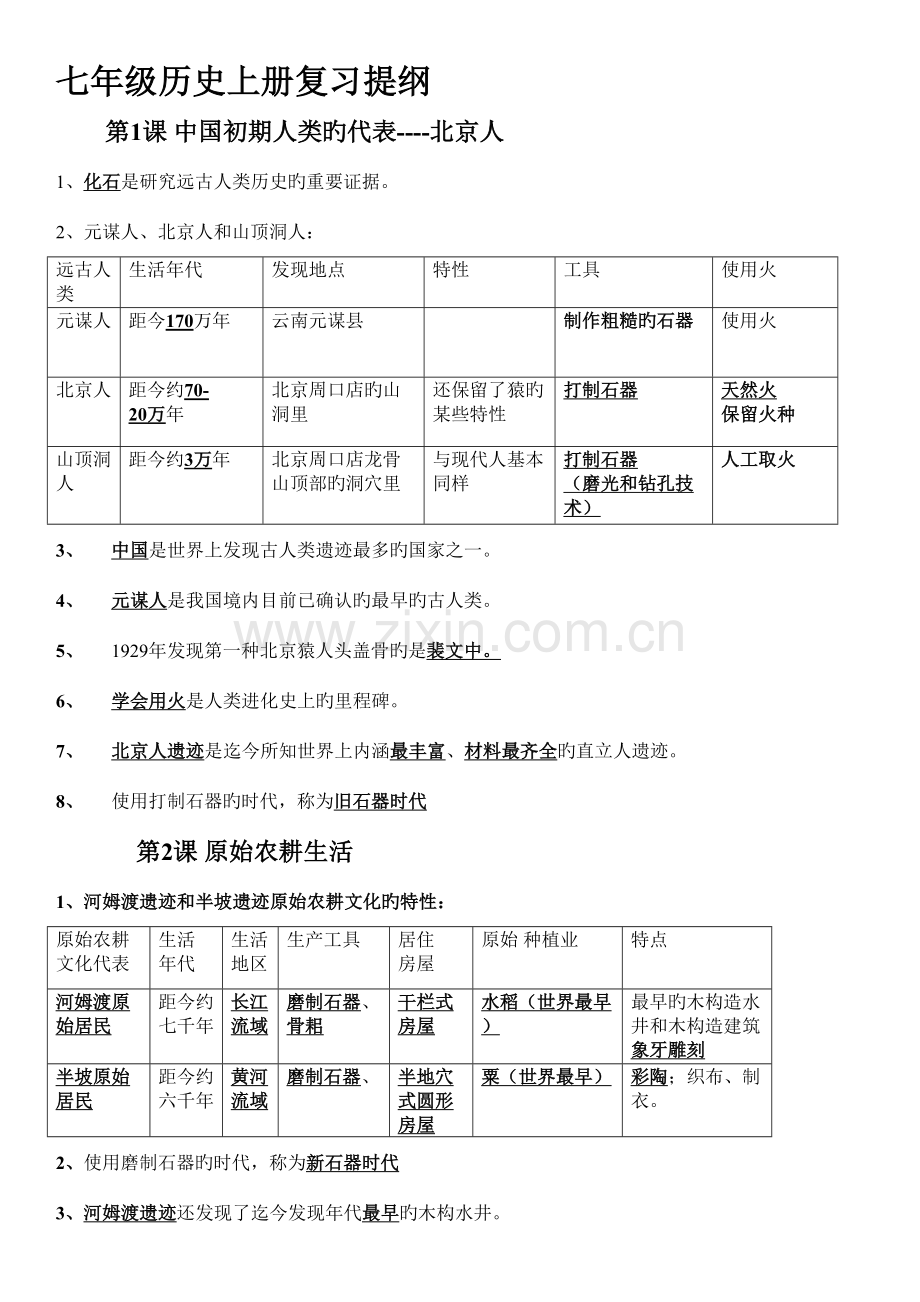 2023年七年级历知识点完整版.doc_第1页