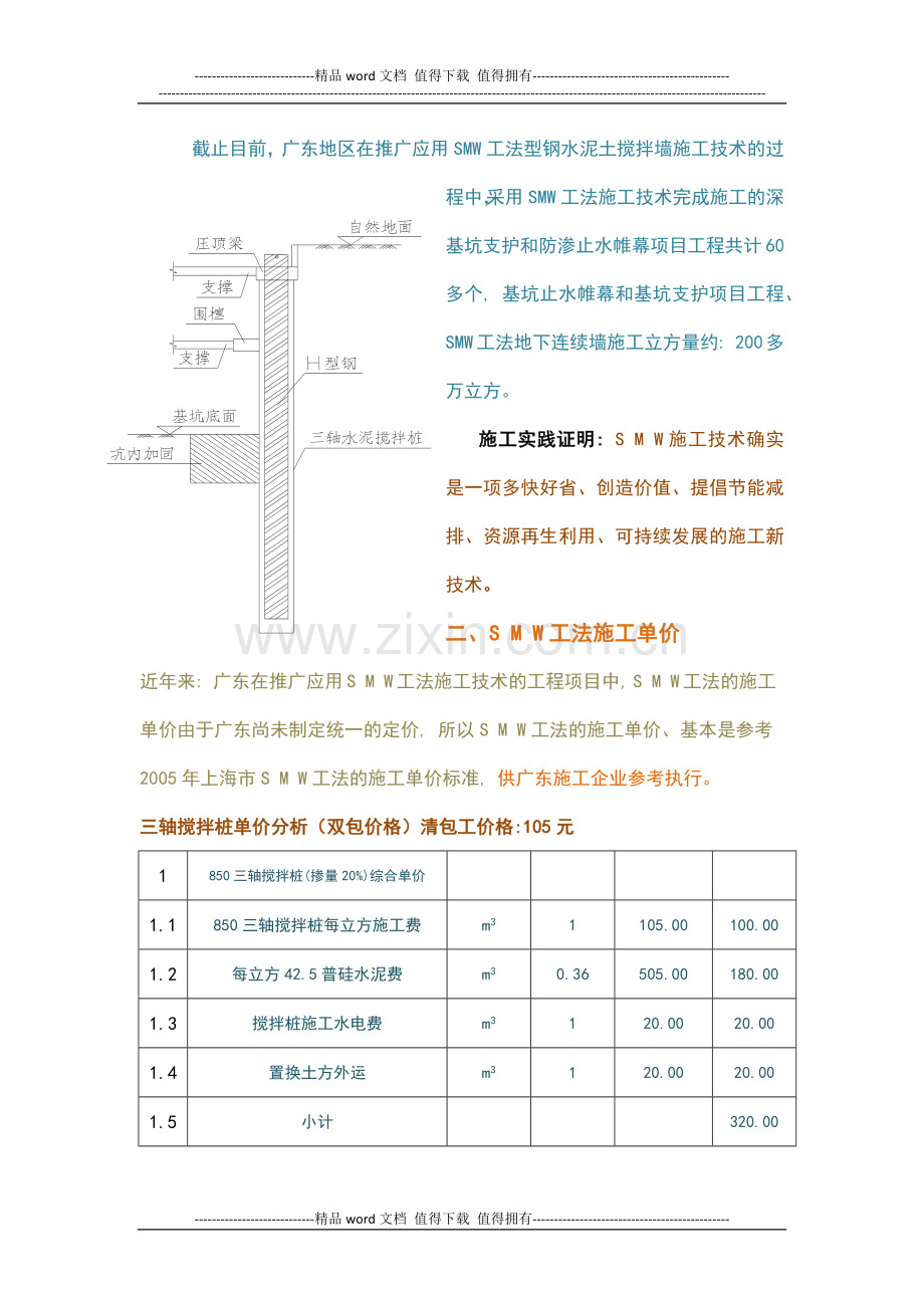 SMW工法施工报价分析.docx_第2页