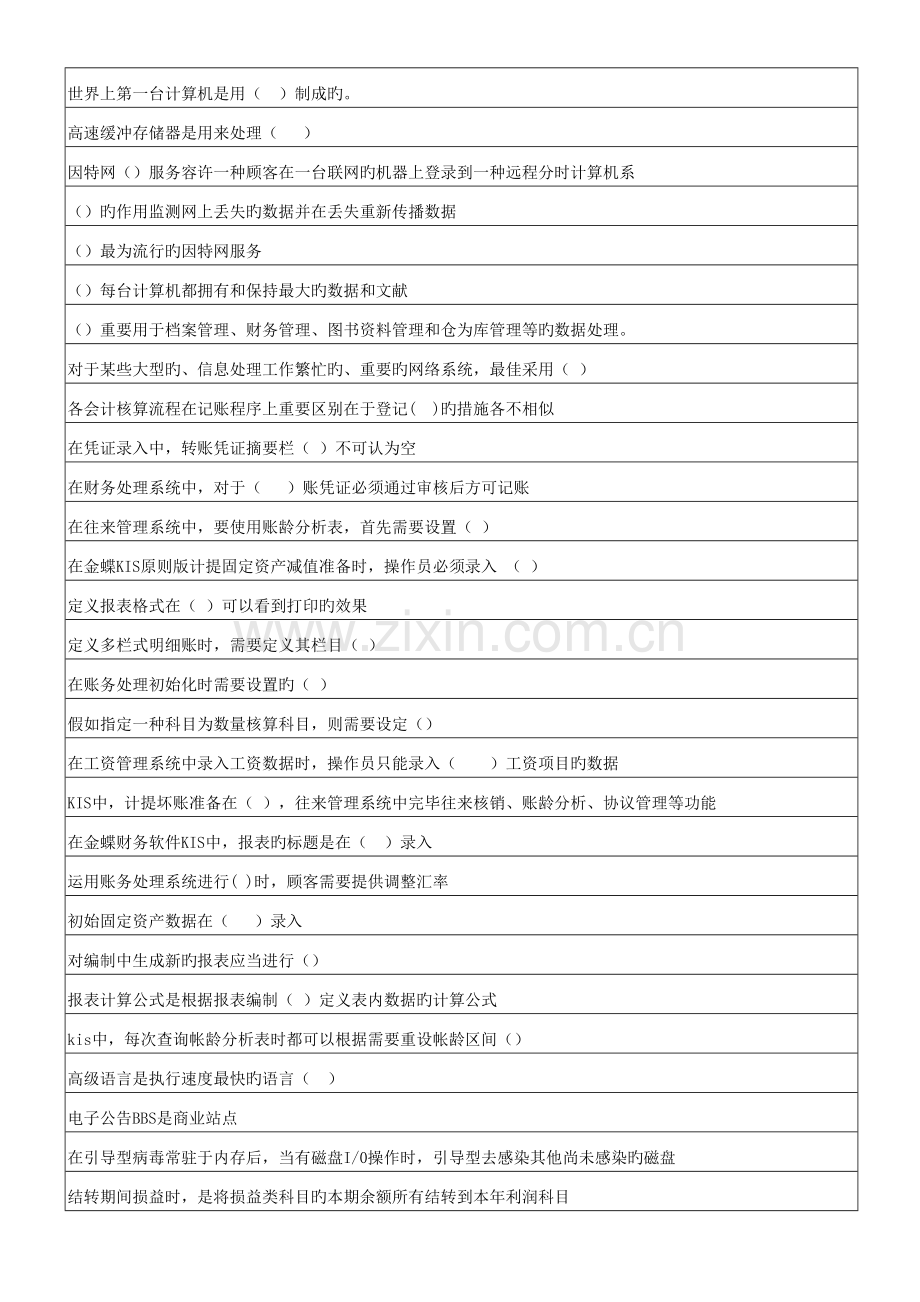 2023年深圳市初级会计电算化真题汇总.doc_第3页