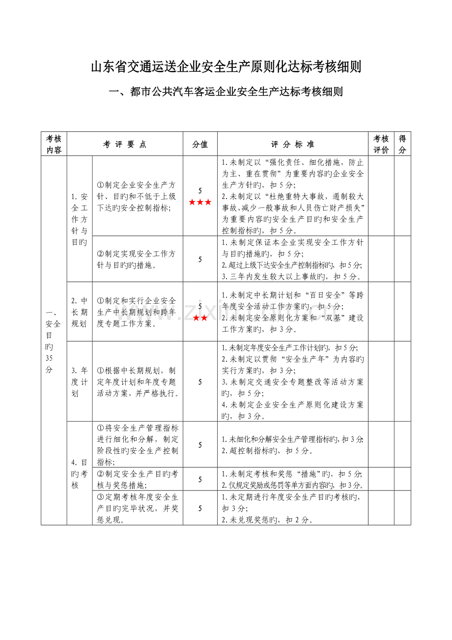 山东省交通运输企业安全生产标准化达标考评细则.doc_第1页