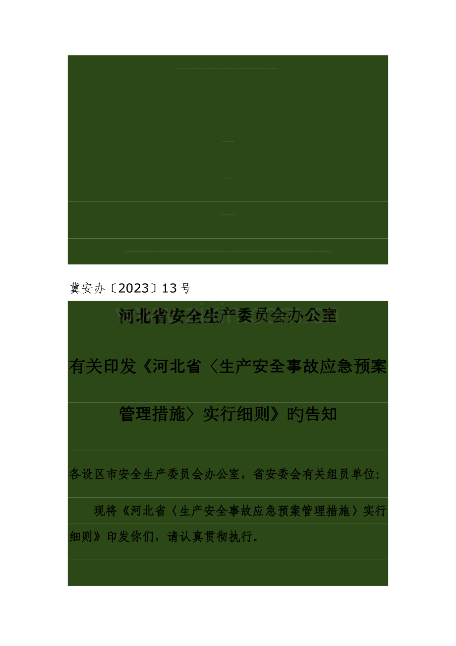 2023年河北省生产安全事故应急预案管理办法实施细则.doc_第1页