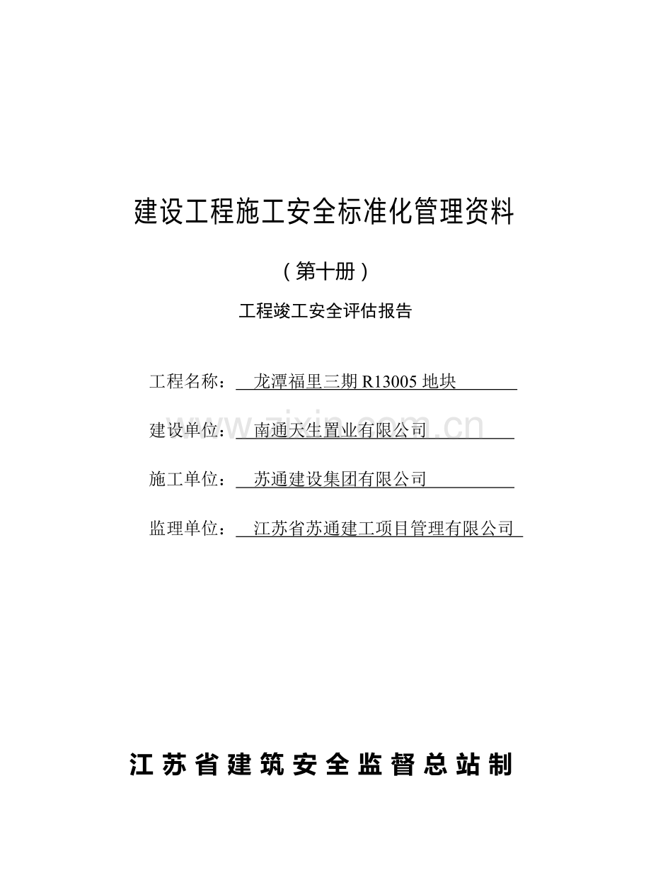 第十册工程竣工安全评估报告.docx_第1页