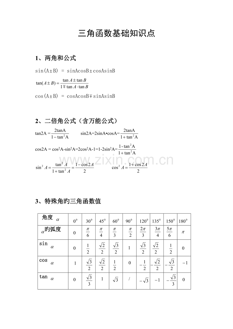 2023年三角函数基础知识点.doc_第1页