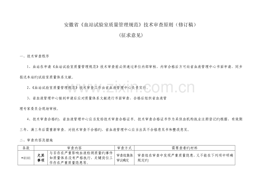 安徽省血站实验室质量管理规范技术审查标准修订稿.doc_第1页