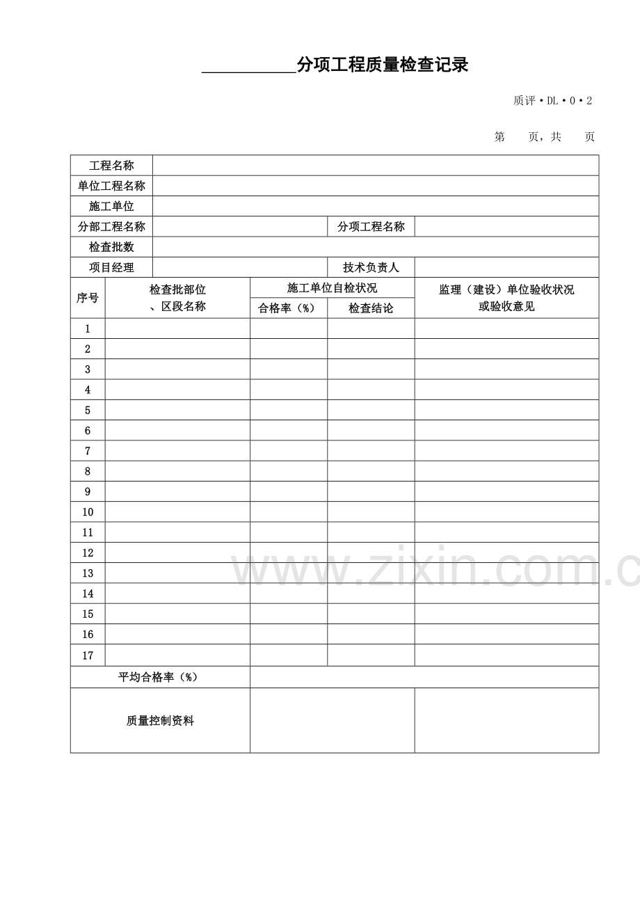 市政道路工程检验批表格.doc_第3页