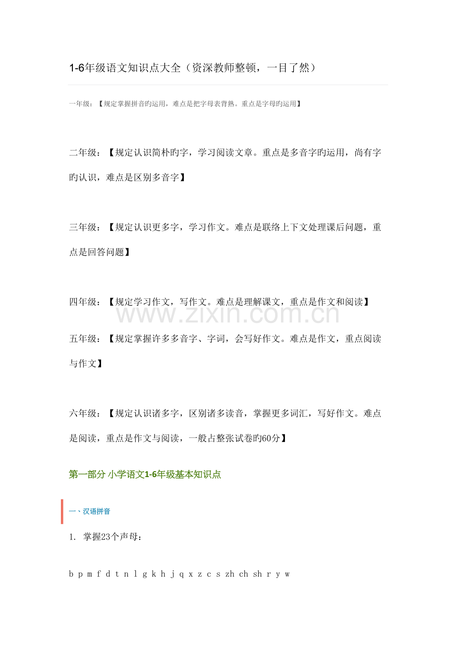 2023年小学语文知识点大全.docx_第1页