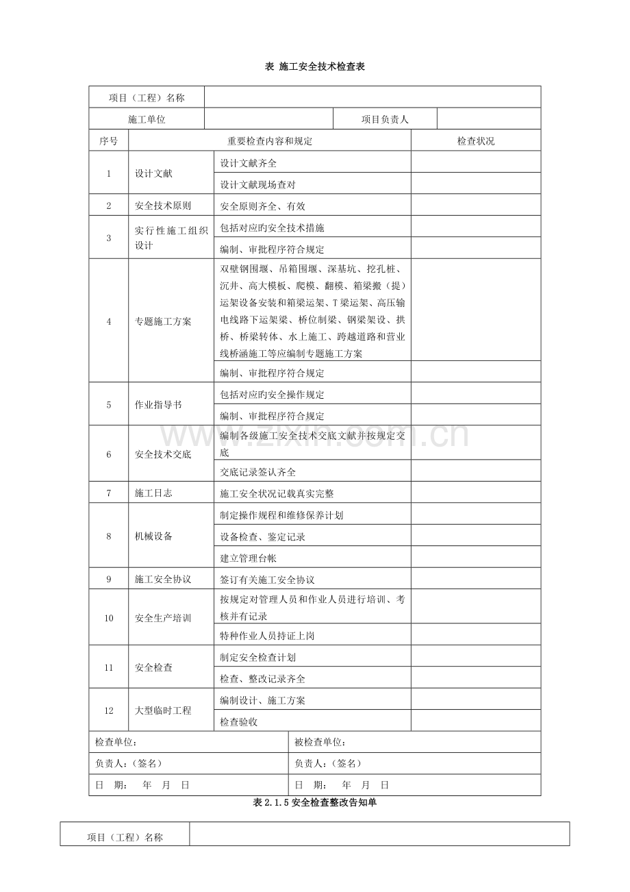 铁路桥涵工程施工安全技术规程表格(全)模板.doc_第2页