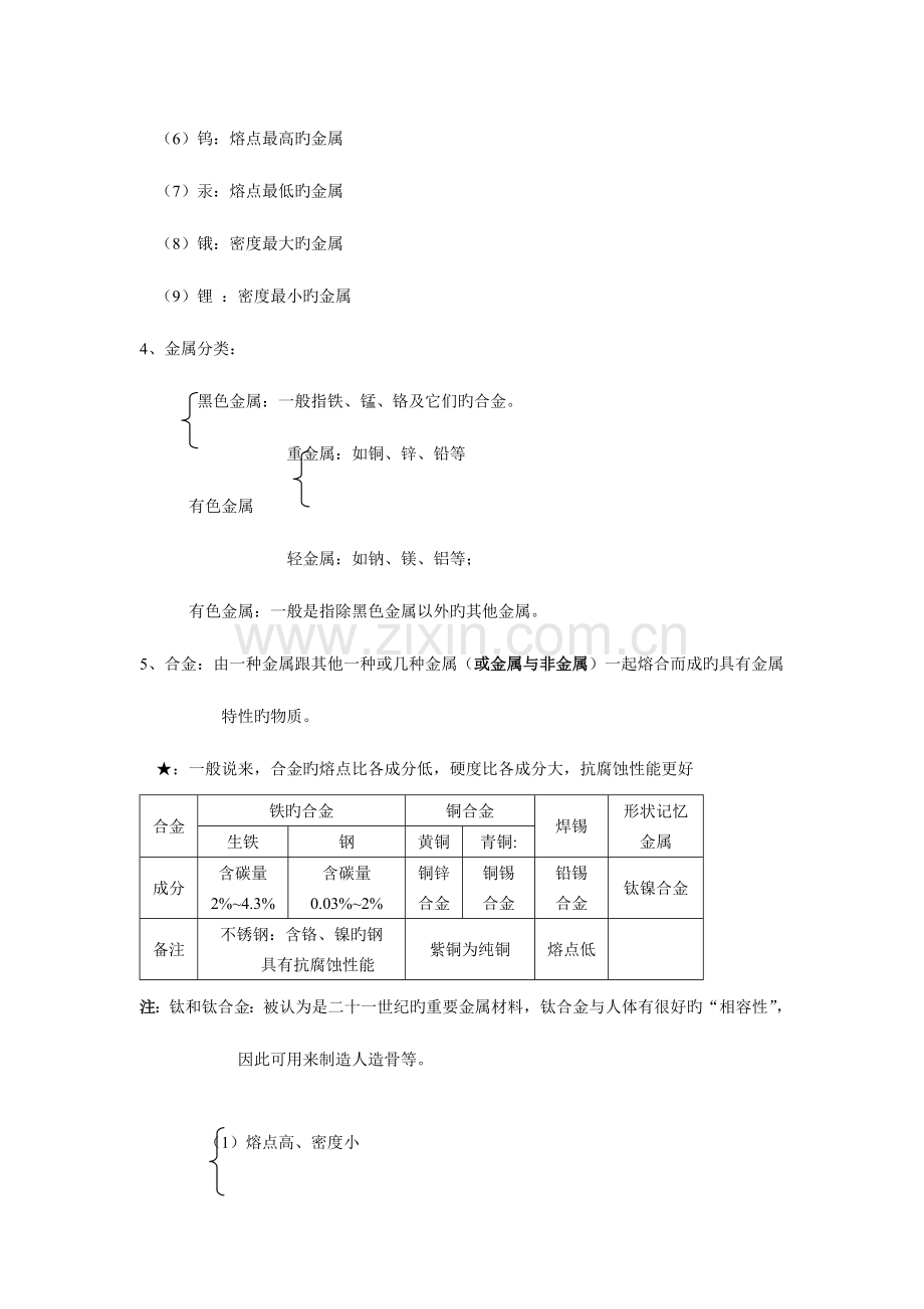 2023年第八单元金属和金属材料知识点.doc_第2页