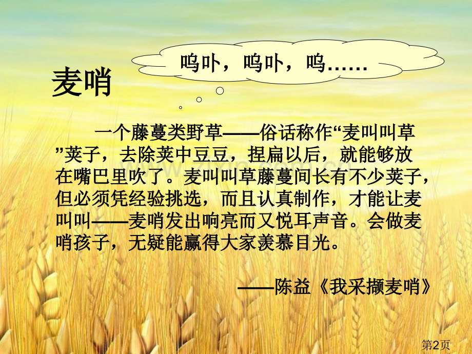 四年级语文下册课麦哨主题讲座省名师优质课获奖课件市赛课一等奖课件.ppt_第2页