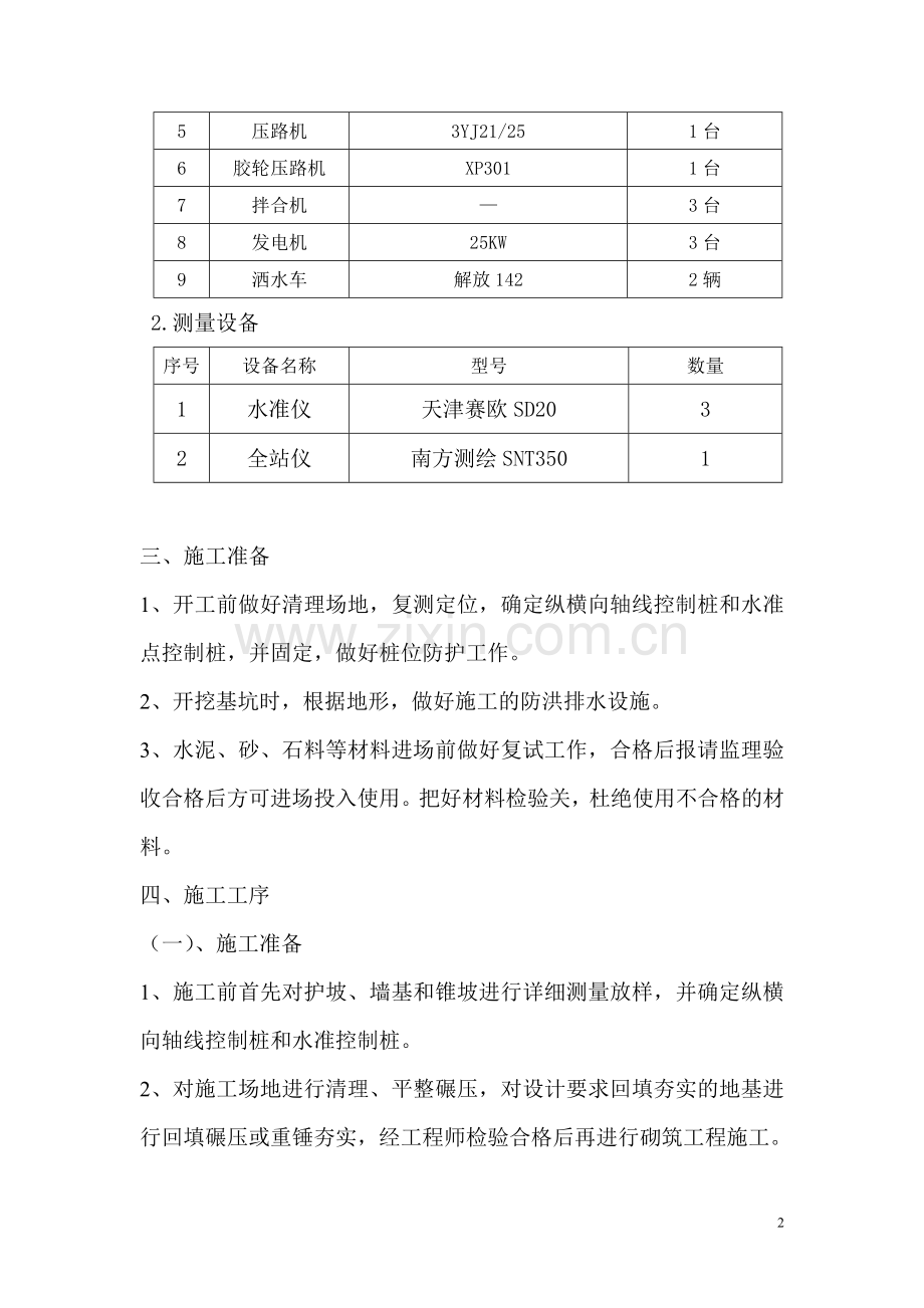 高速公路护坡、浆砌片石及排水沟施工方案.doc_第2页