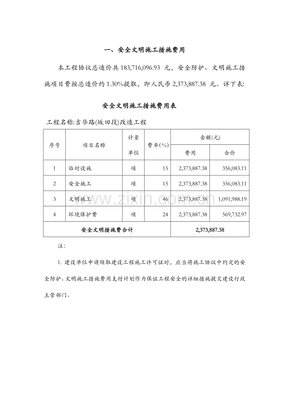 市政工程安全文明施工措施费提取和使用计划.docx_第1页