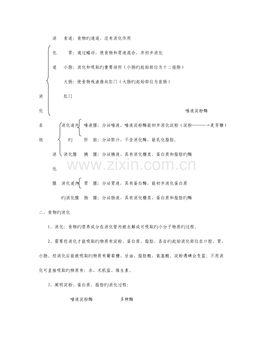 2023年北师大版七年级生物下册知识点.doc_第3页