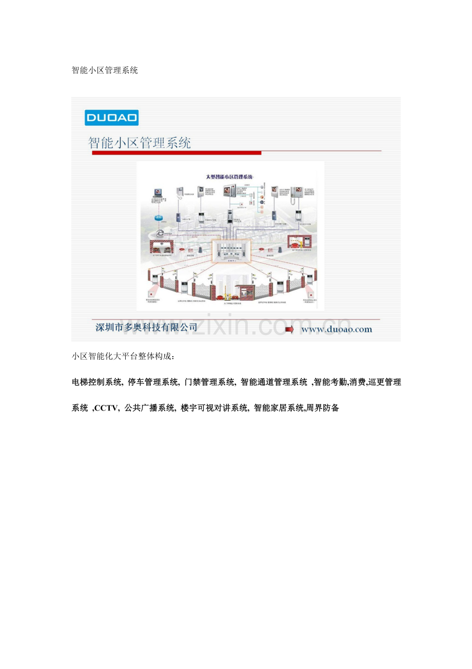 房地产开发住宅小区物业类智能化整体解决方案文档.doc_第1页