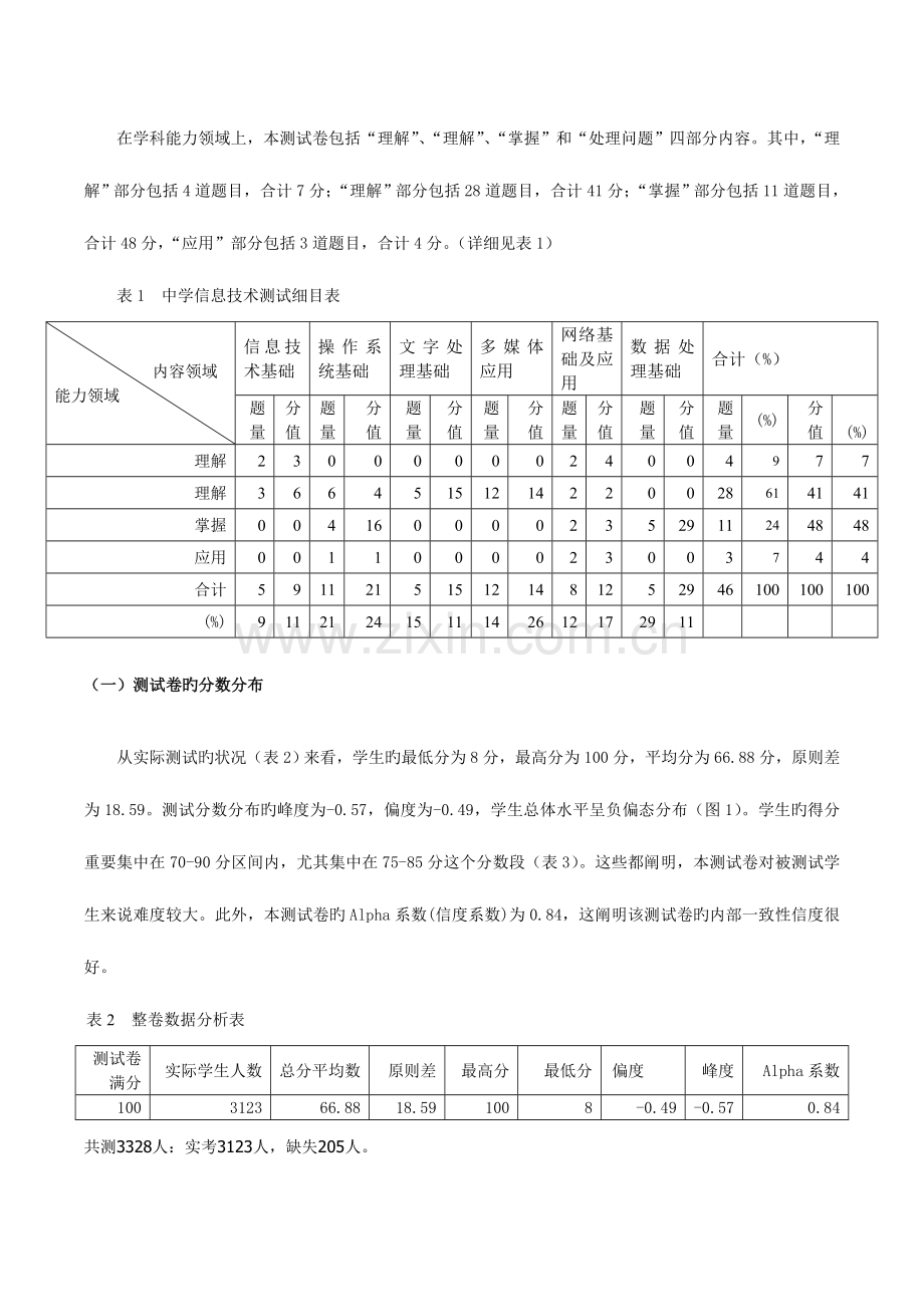 八年级信息技术试卷质量分析报告.doc_第2页