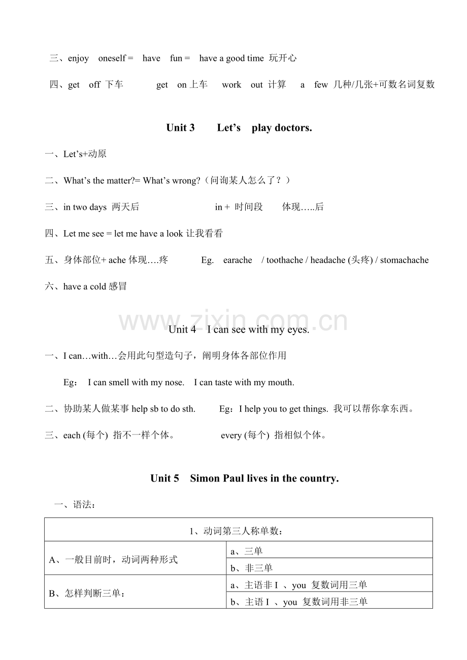 2023年剑桥二级下册单元重点知识总结.doc_第2页