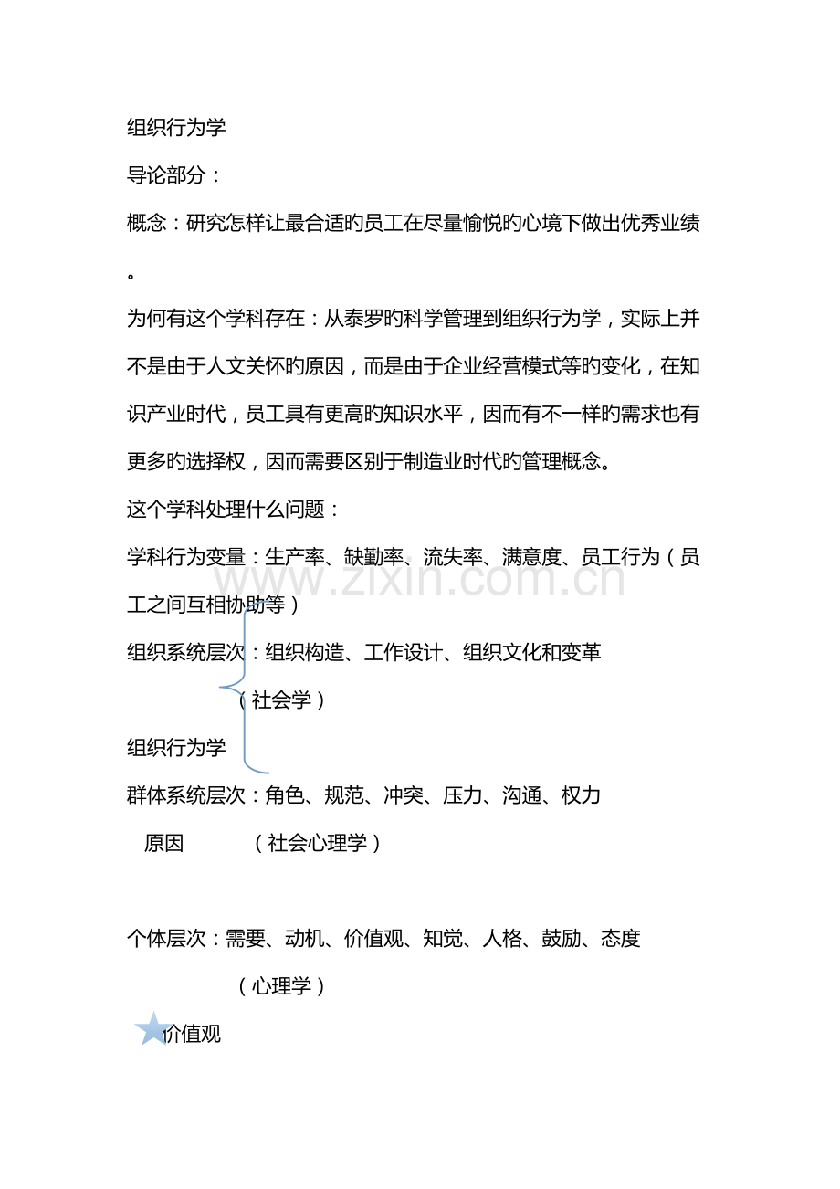 2023年组织行为学知识点梳理.doc_第1页