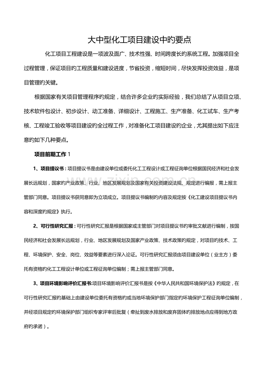 大中型化工项目建设关键点标签.docx_第1页