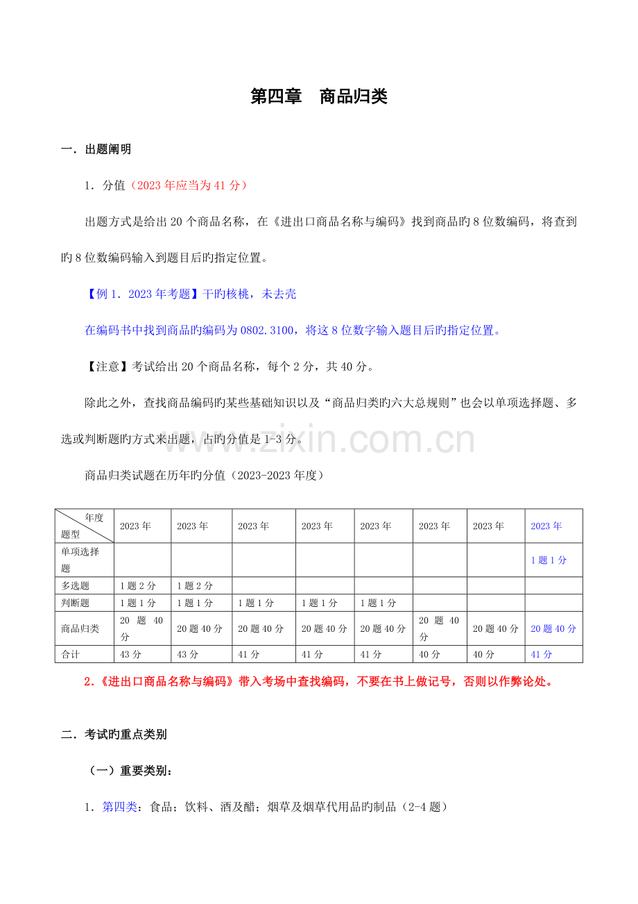 2023年报关重点归纳商品归类本.doc_第1页