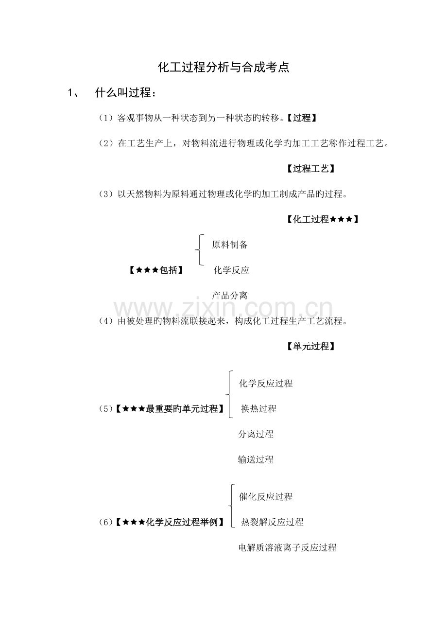 2023年化工过程分析与合成考点完美版.docx_第1页