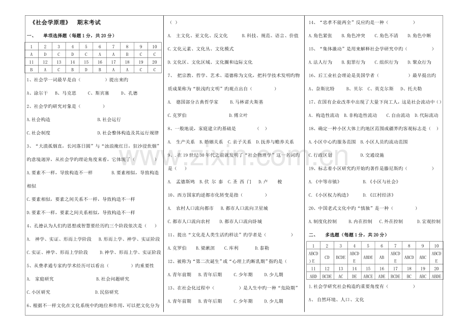 2023年福建师范大学课程考试社会学原理作业考核试题答案.doc_第1页