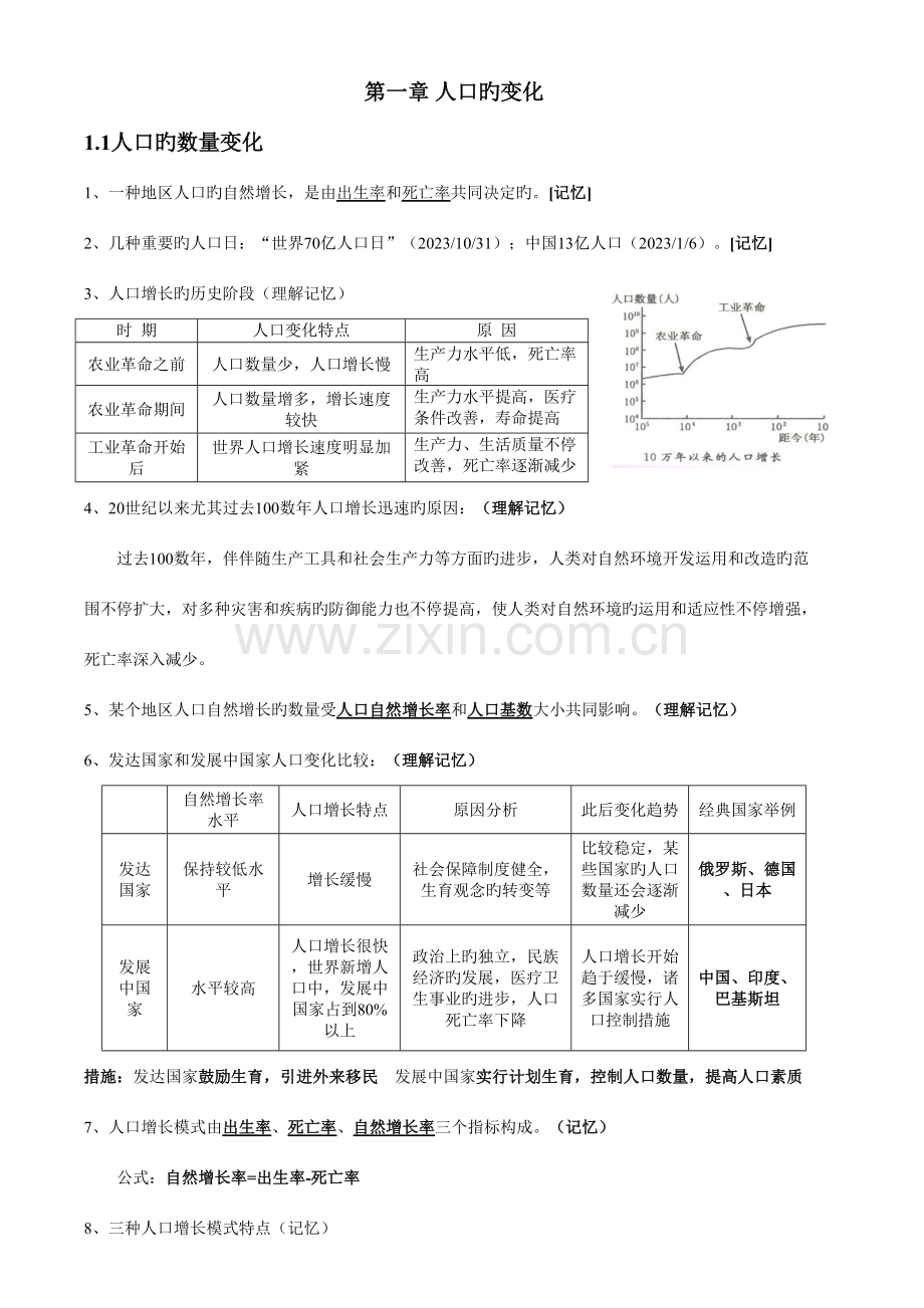 2023年高中地理必修二人文地理知识点总结.doc_第1页