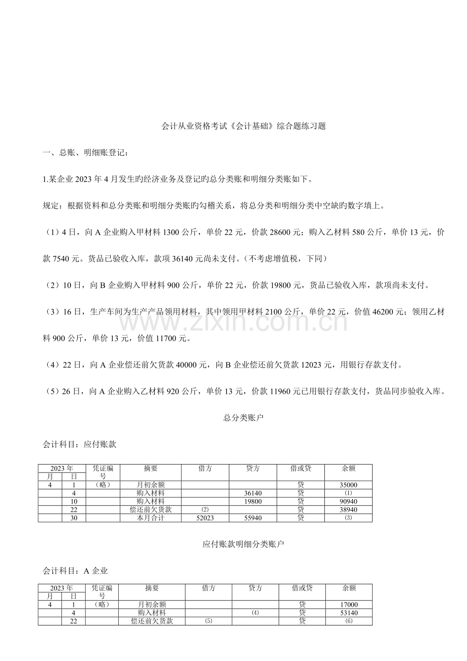 2023年会计从业资格考试之会计基础资料.doc_第1页