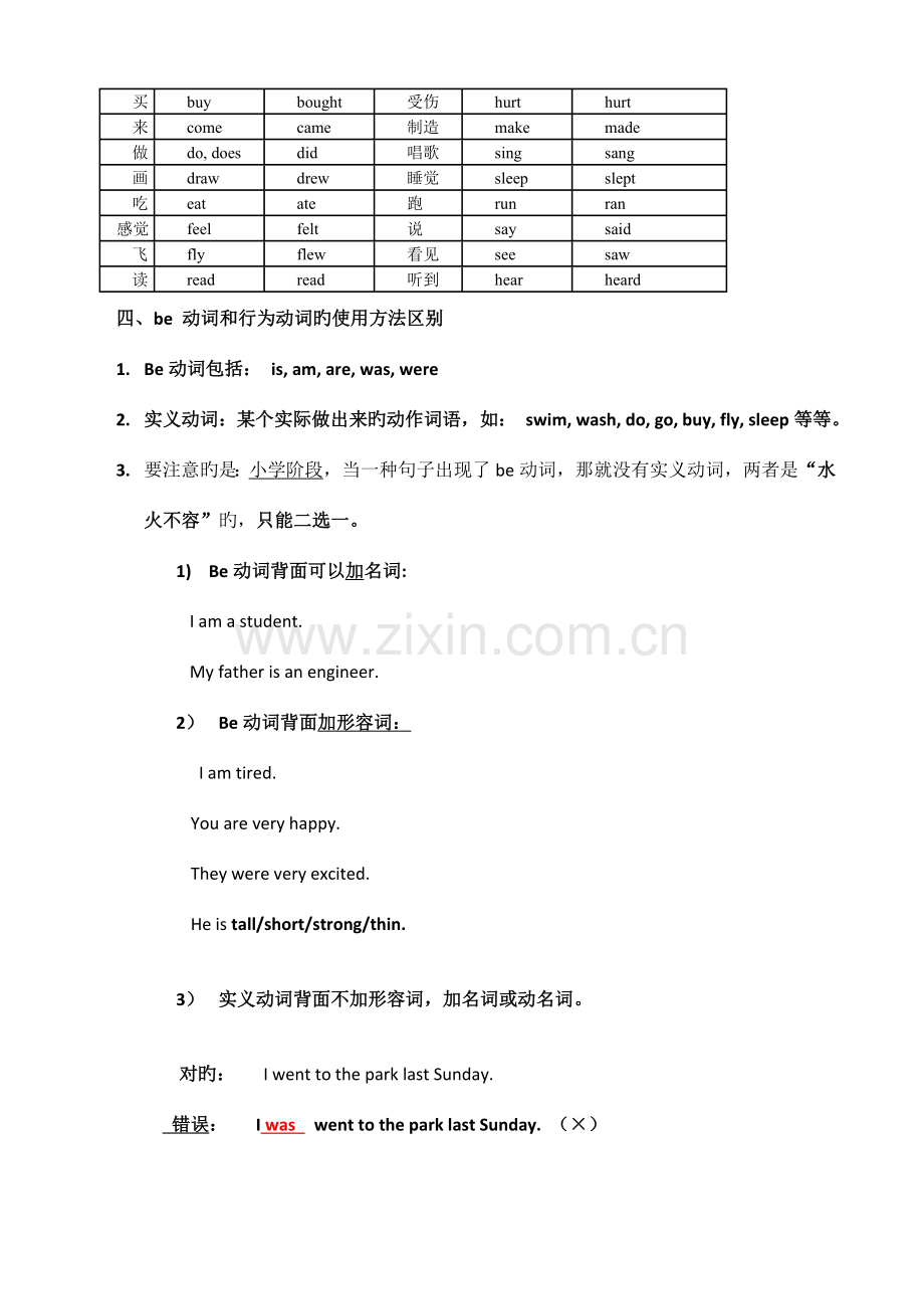 2023年小升初英语动词专题讲解及练习包括be动词和行为动词的比较助动词和情态动词.doc_第2页