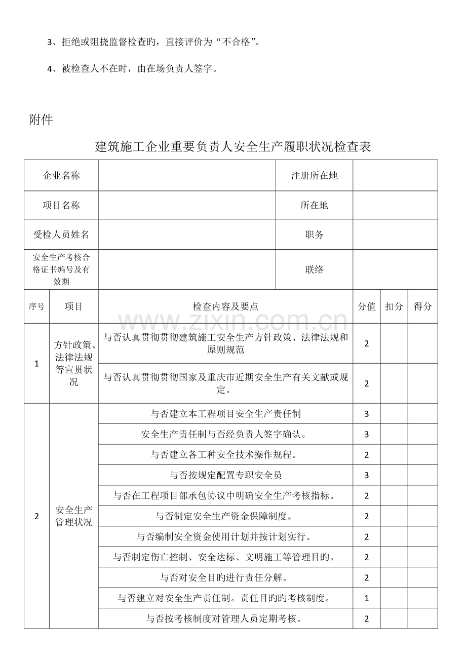 施工企业主要负责人安全生产履职情况检查表.doc_第3页