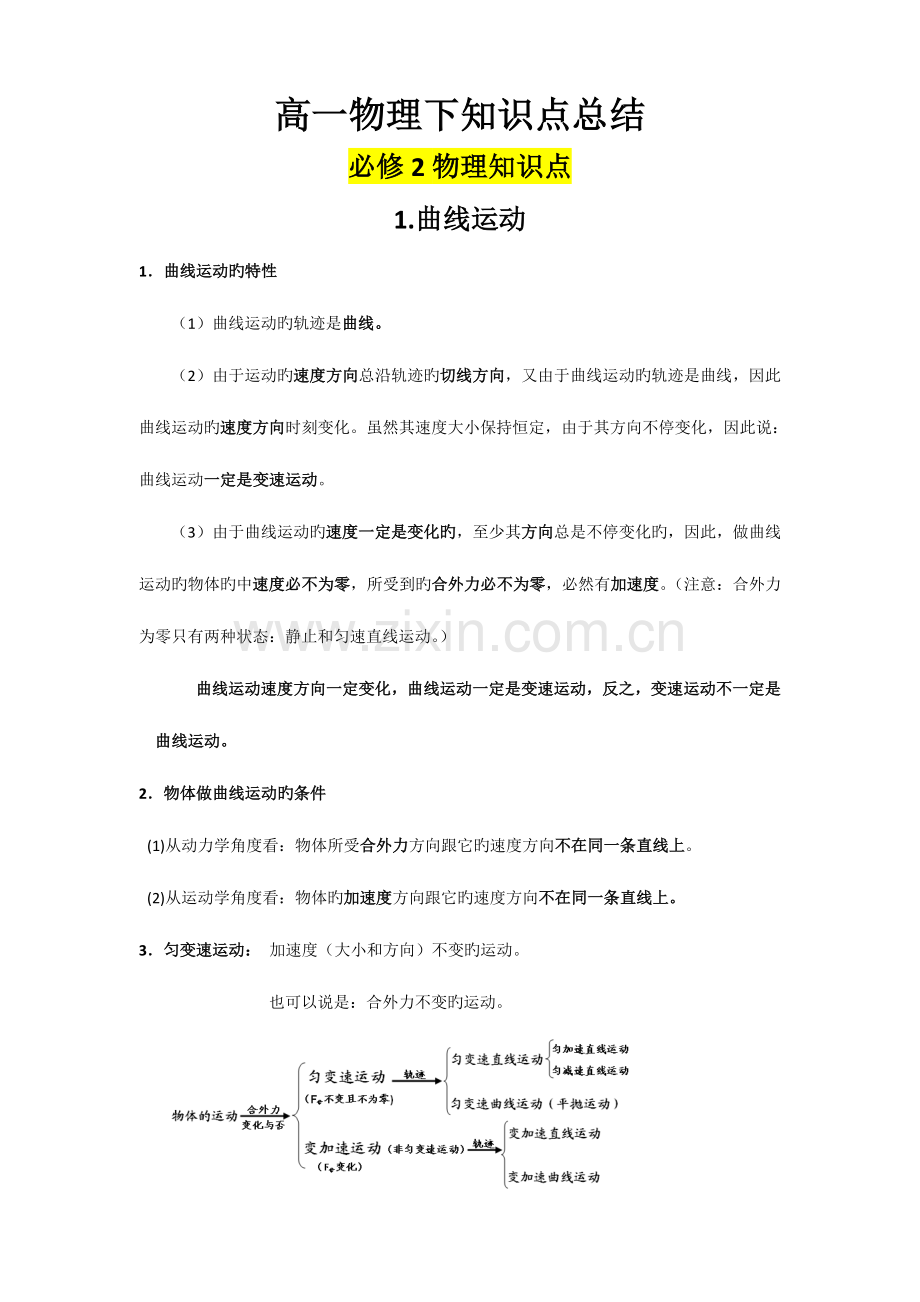 2023年高一下物理知识点总结.doc_第1页