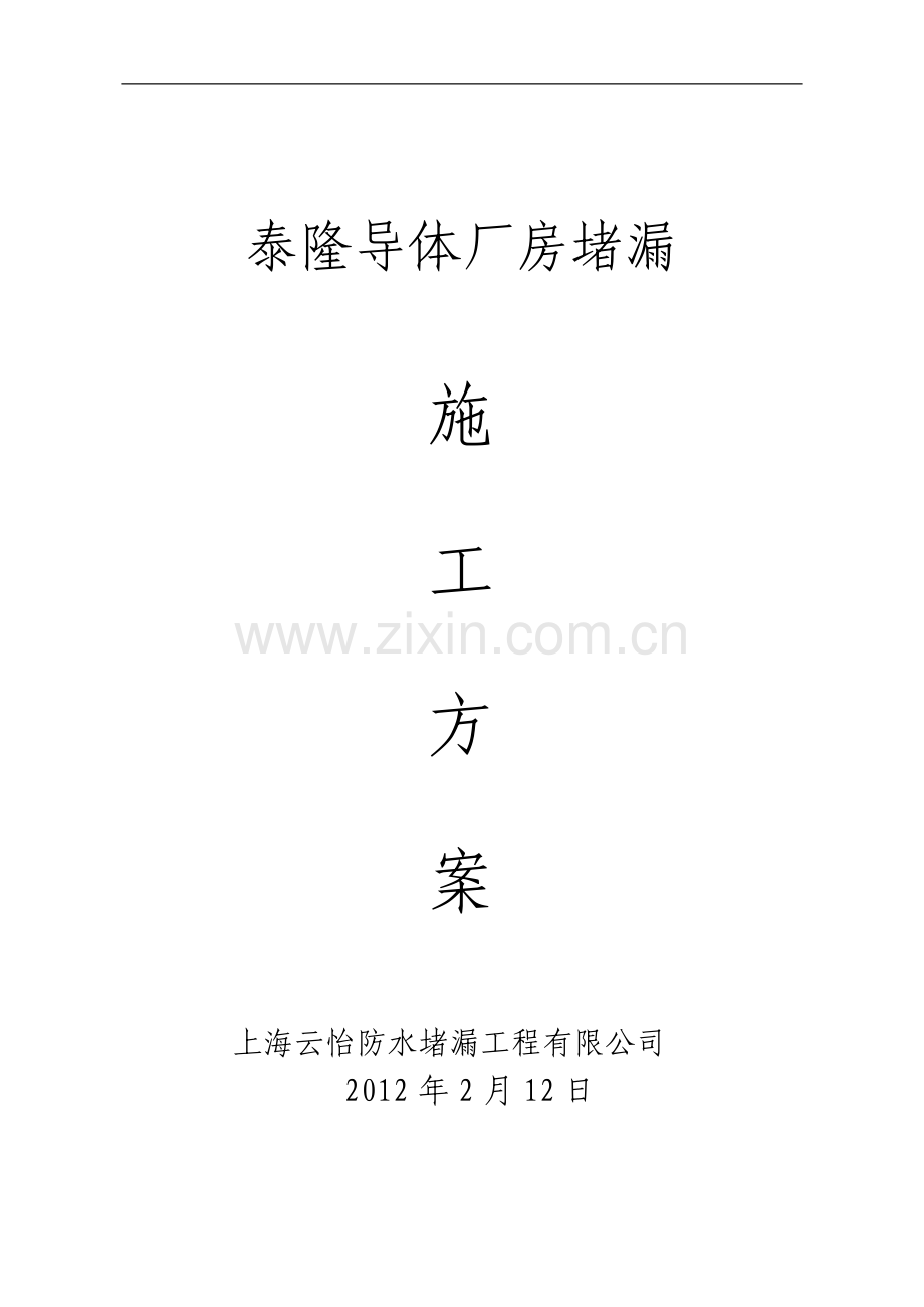 泰隆堵漏施工方案.doc_第1页