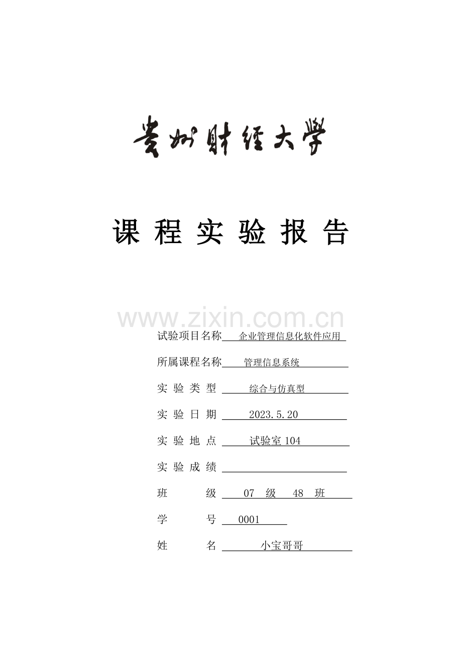 2023年信息管理系统实验报告资料.doc_第1页