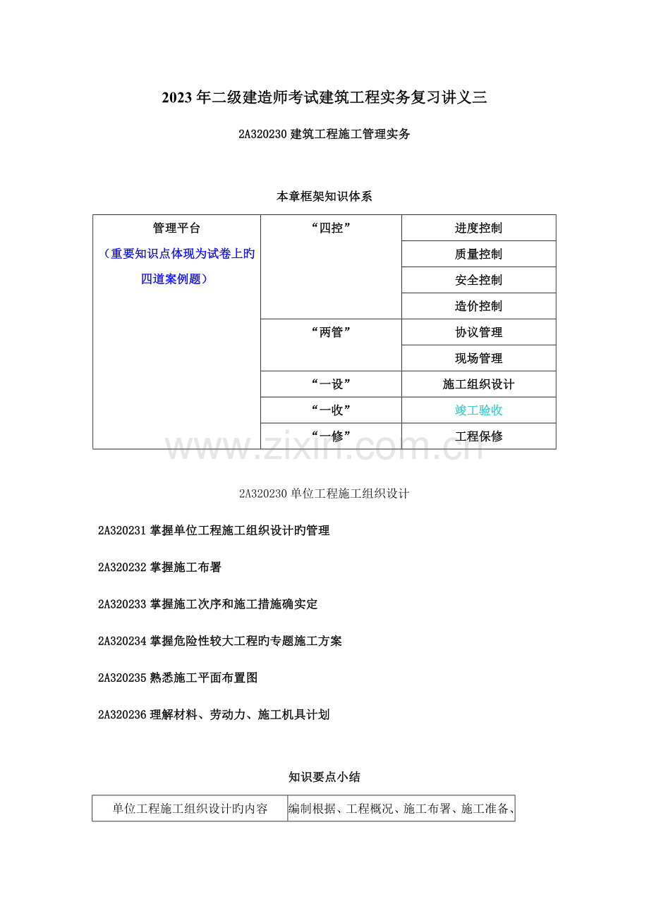 2023年二级建造师考试建筑工程实务复习讲义三.doc_第1页