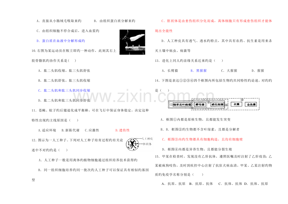 2023年新版八年级生物竞赛试题.doc_第2页