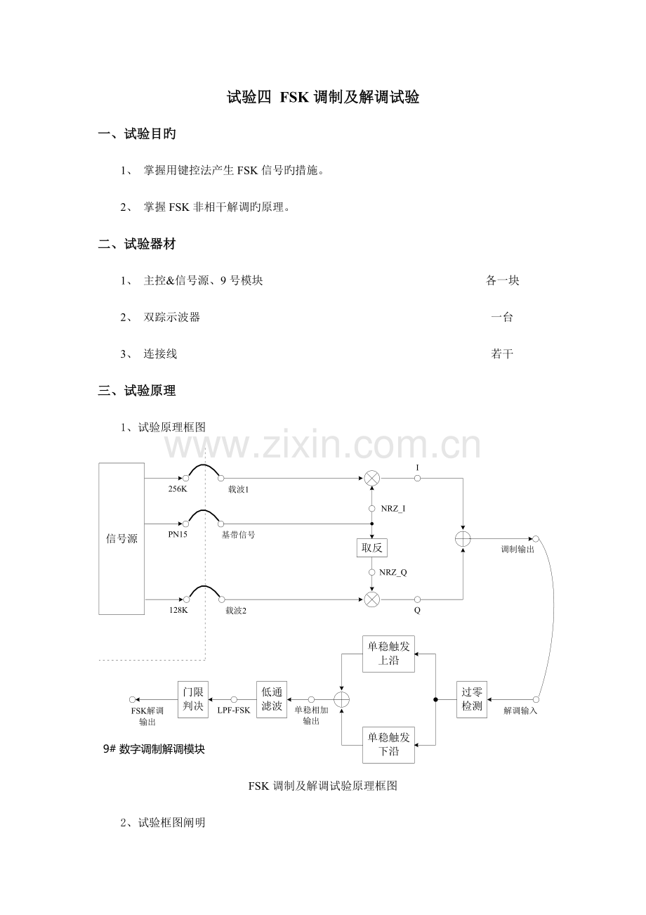 2023年FSK调制及解调实验报告.docx_第1页